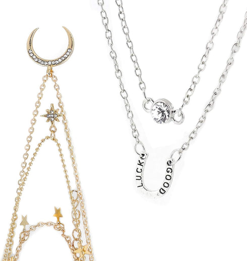 AROIC 20 PCS Pendant Necklace with 14 PCS Gold,6 PCS Sliver,20 styles of necklaces for Women Jewelry Fashion and Valentine Birthday Party Gift...