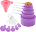 Measuring Cups and Spoons Set of Huygens Kitchen Gadgets 10 Pieces, Stackable Stainless Steel Handle Measuring Cups for Measuring Dry and Liquid I...