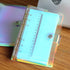 PVC A5 Binder Cover Loose Leaf Notebook Cover Round Ring Binder Pockets Refillable 6 Ring Binder Notebook Folder Cover with Snap Button Holographi...