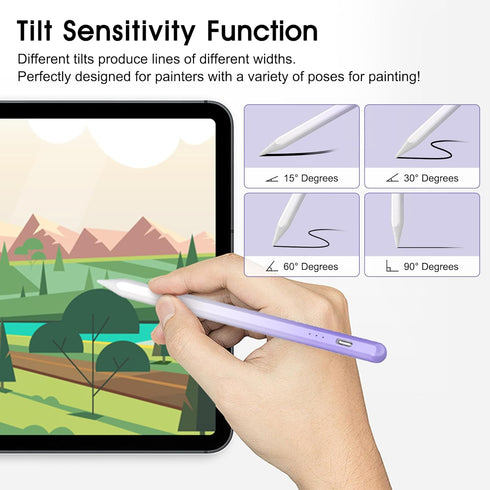 Stylus Pen for iPad,Palm Rejection Tilt Sensitivity Fast Charging Pencil Only Work for 2018 Or Later iPad 10/9/8/7/6th Gen,Pro 12.9&11",Mini 6/5,A...