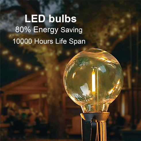 G40 Led Replacement Light Bulbs, 0.6W Shatterproof Globe Bulb, E12 Candelabra Base, 1.5 Inch Dimmable G40 Led Bulbs for Outdoor String Lights, Pat...