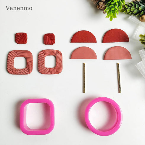 Clay Cutters by Vanenmo- Geometric Polymer Clay Cutters, Long Dangle Shape Clay Earring Cutters,Long Arch Cookie Cutter Basic Clay Cutter Organic ...