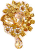 LAXPICOL Vintage Wedding Bridal Big Blue Crystal Rhinestone Tear drop Brooch Pin for Women...