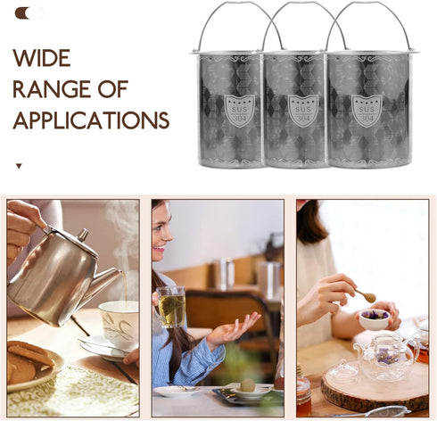Luxshiny 3pcs Tea Strainers for Loose Tea Teapot Replacement Stainless Steel Mesh Strainer Tea Infuser Insert 7cm Tea Steeper Basket Filter for Te...