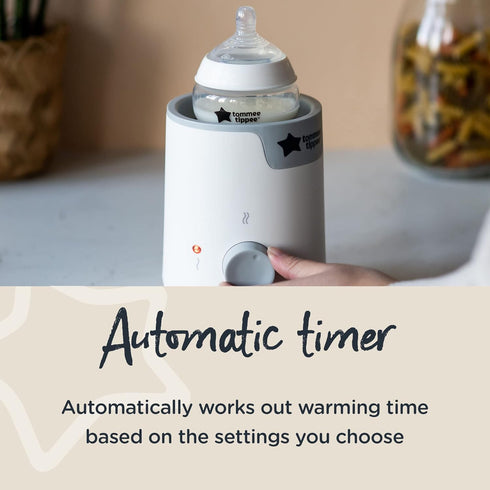 Tommee Tippee Easiwarm Bottle Warmer, Warms Baby Feeds to Body Temperature in Minutes, Automatic Timer, One-Dial Operation, White...
