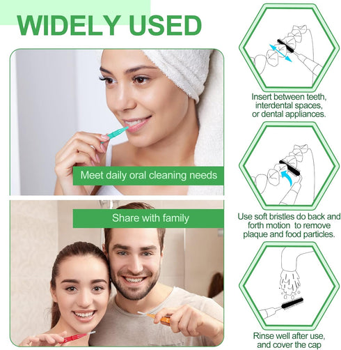 700 Pieces Interdental Brush Set Included 100 Braces Brush Between Teeth 600 Toothpick Toothpicks Tooth Floss for Cleaner Toothpick Tooth Flossing...