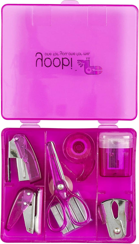 Yoobi: Pink Mini Office Supply Kits – Mini School Supplies Kit – Includes Scissors, Mini Stapler, Staple Remover, Staples, Tape Dispenser & More –...