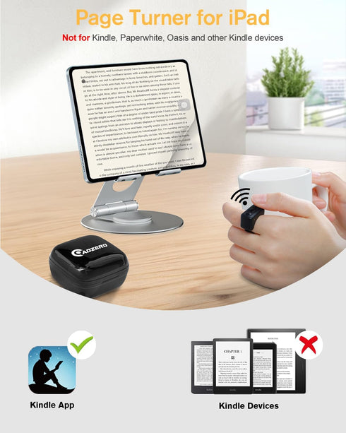 Remote Control for TikTok, Page Turner for Kindle App, Bluetooth Camera Video Recording Remote, Scrolling Ring for TIK Tok, iPhone, iPad, iOS, And...