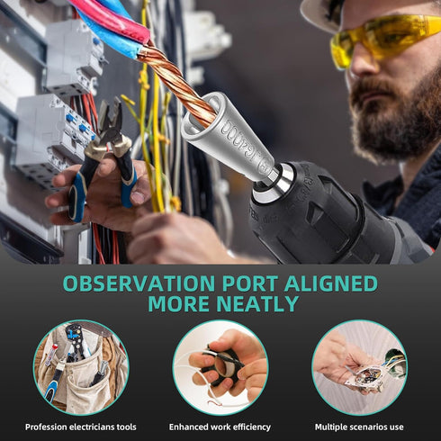 Wire Twister Tool Connector for Drill - 2024 Upgrades Drill Wire Twister, Rebar Wire Twister Wire Connector Wire Twisting Tool, Cable Wire Nut Twi...