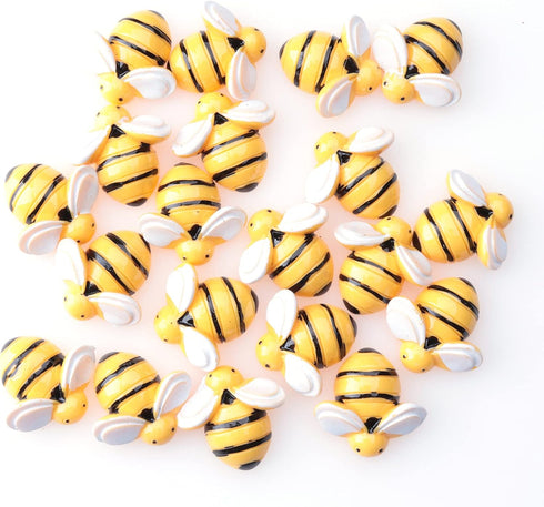 Sowaka 20 Pcs Mini Bee Ornaments Tiny Resin Flatback Embellishment Bumble Bee for Hair Clip DIY Craft Art Project Home Garden Decoration Supplies ...