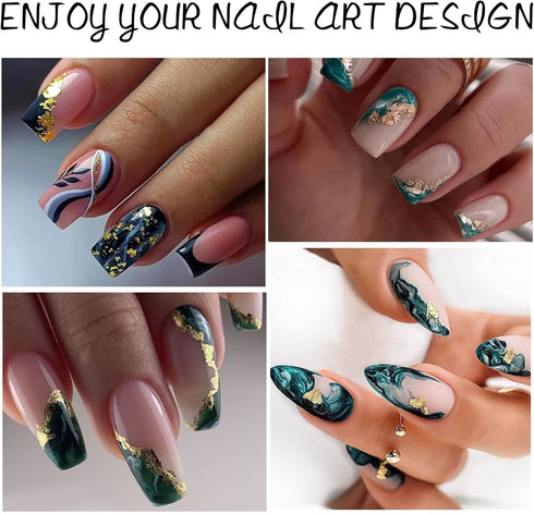 4 Sheets Marble Line Nail Art Stickers, Fresher Self-Adhesive Nail Stickers Decals Ink Painting Nail Art Decals Nail Supplies for Women Girls DIY ...