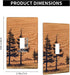 Pine Tree Wood Grain Rustic Funny Plastic Wall Plate Decorative Single Toggle Light Switch Cover For Women Girls Bedroom Kitchen Living Room...