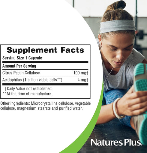 Natures Plus Acidophilus with Pectin - 90 Capsules - Probiotic Supplement with 1 Billion Viable Cells & Pectin - Vegan, Gluten Free - 90 Servings...
