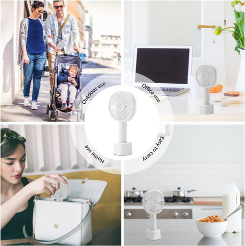 Handheld Fan Mini Portable Fan,USB Rechargeable Small Portable Fan,Battery Operated, 3 Powerful Wind Speed,8 Hours Long Working Time for Kids Wome...