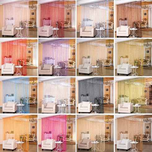 Decorative Door String Curtains Wall Panel Tassels Blinds Room Divider for Wedding Party Restaurant Home (Black, 39.4" x78.7")...
