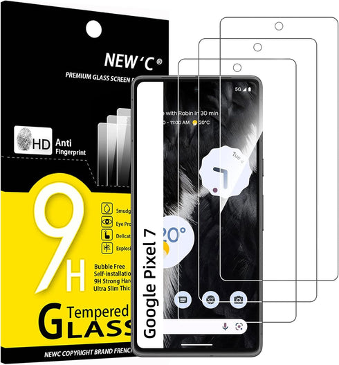 NEW'C [3 Pack Designed for Google Pixel 7 Screen Protector Tempered Glass,Case Friendly Anti Scratch, Bubble Free, Ultra Resistant......