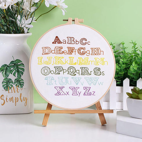 ojindiy Embroidery Kits for Beginners Adults 3 Packs, Learn 26 Alphabet Letters Stitches, Embroidery Kit for Craft Lover and Starter, Cross Stitch...