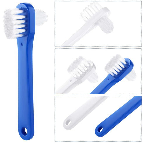 Denture Brush Dual Head Toothbrushes Hard Denture Cleaning Brush Denture Toothbrush Cleaning Brush False Teeth Brush Toothbrush for False Teeth Cl...