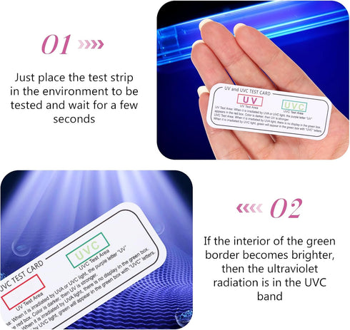 UVC Light Test Card, UV Intensity Test Card | 3-in-1 UV Test Card | UVA & UVC Light Identifying Card | UV Bulb & LED Intensity Reading Card | UV D...