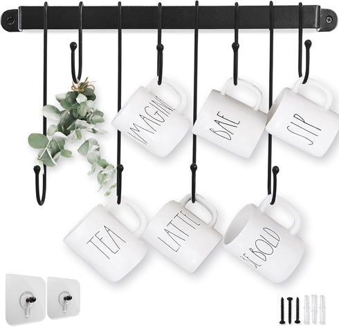AJART Coffee Bar Decor Mug Holder: 17" Coffee Cup Rack for Home Kitchen Office Dining Room Cafe Bar...