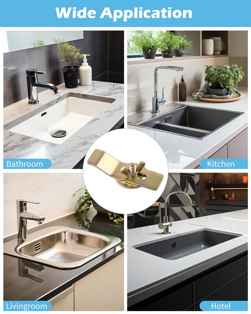 12Pcs Premium Sink Clips Kit, Undermount Sink Brackets, Heavy Duty Undermount Sink Clips for Bathroom, Kitchen, granite,Vanity Countertop Sink Sup...