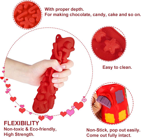 Christmas Shape Baking Mold Candy Mold Chocolate Molds including Christmas Tree Santa Head, Ideal for Christmas Party Home Baking DIY Crafts & Nov...