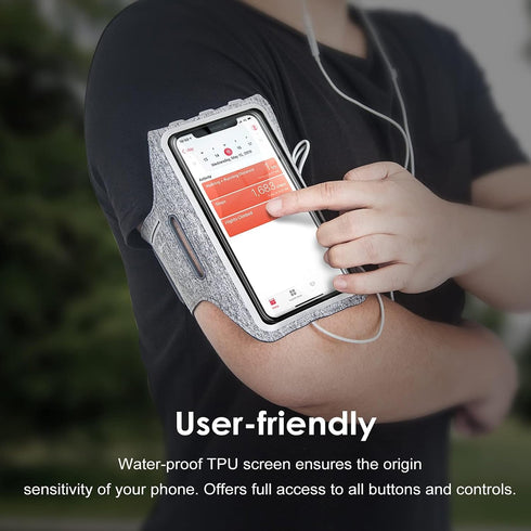 Running Armband Cell Phone Armband with Airpods Bag for iPhone 14 13 Pro 14 Plus 12 11 XR XS, Galaxy S20/S10 Waterproof Sports Phone Holder Case a...