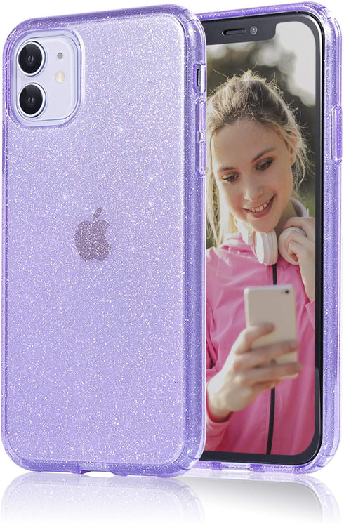 Compatible with iPhone 11 Case, Glitter Sparkle Bling Anti-Scratch Shockproof Protective Flexible Phone Cases Cute Slim Thin Cover for Women Girls...