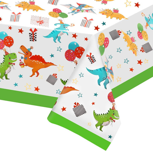 2 Pack Dinosaur Graduation Tablecloths, Dinosaur Table Cover for Birthday, Dino Themed Party Decorations Supplies Kindergarten Preschool Grad, Par...