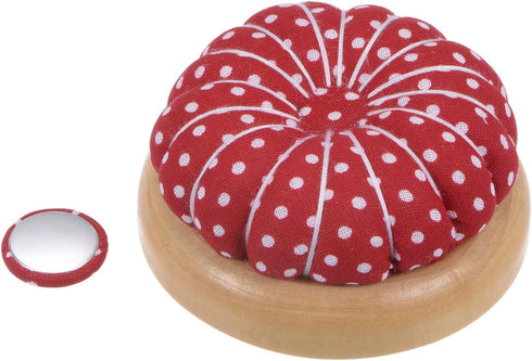 HARFINGTON Pin Cushions Sewing Needle Cushion Needle Holder Pincushions with Magnetic Wooden Base for Sewing Quilting Needlework DIY Crafts, Red W...