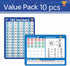 Dinggaogao10 Packs Number Line Whiteboards Cards, 9” x 12”Double Sided Dry Erase Board Writable and Erasable 130 Numbers Chart White Board for Stu...