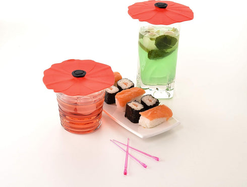 Charles Viancin Poppy Drink Cover Set/2...