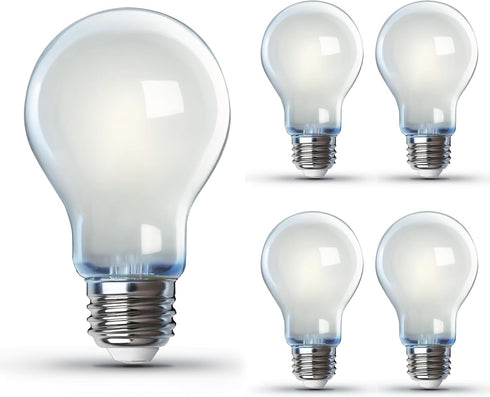 Feit Electric A19 LED Filament Light Bulbs, 40W Equivalent, Dimmable, E26 Standard Base, 450 Lumens, 5000K Daylight, 13 Years Lifetime, Frosted Wh...