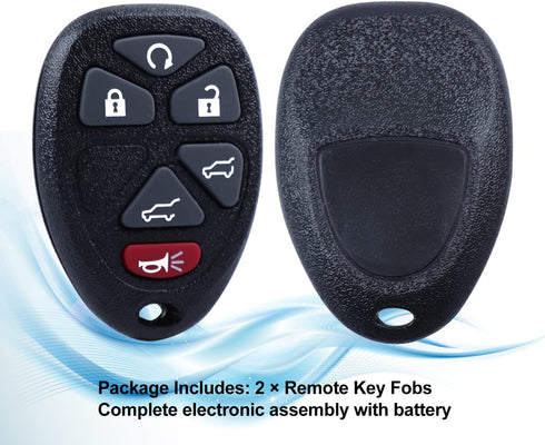 Car Key Fob Keyless Entry Remote for 2007-2014 Chevy Tahoe, Suburban, GMC Yukon XL 1500 and 2500 OUC60270, OUC60221, 315Mhz Set of 2...