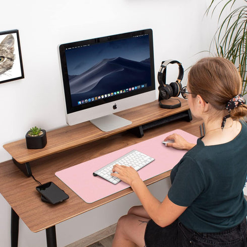 Aothia Double-Sided Desk Pad, Large Mouse Pad, Office Desk Mat, Non-Slip PU Leather Desk Blotter, Laptop Desk Pad, Waterproof Desk Writing Pad for...