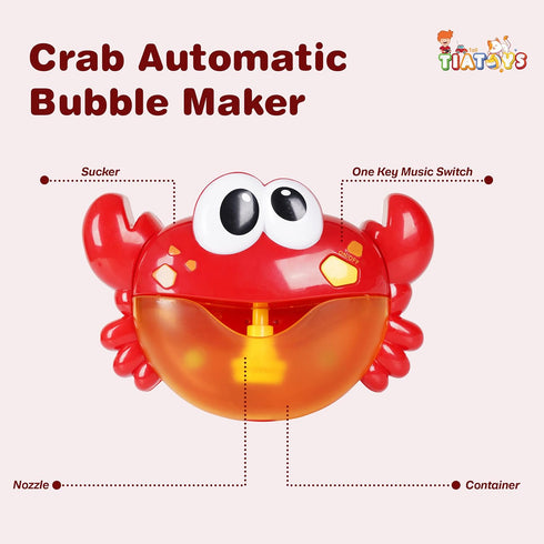Crab Toy Bubble Machine Bath Toy & Bath Bubble Maker | Crab Bath Toy with Kids Bubble Bath & Toddler Bubble Bath | Essential Bubble Bath for Kids|...