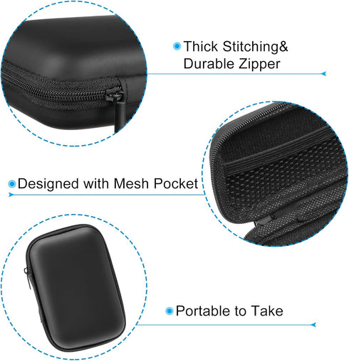 PATIKIL 4.72x3.15 Electronic Organizer Case, 2Pcs EVA Hard Waterproof Rectangle Travel Carrying Case with Zipper for Digital Multimeter, Camera, C...