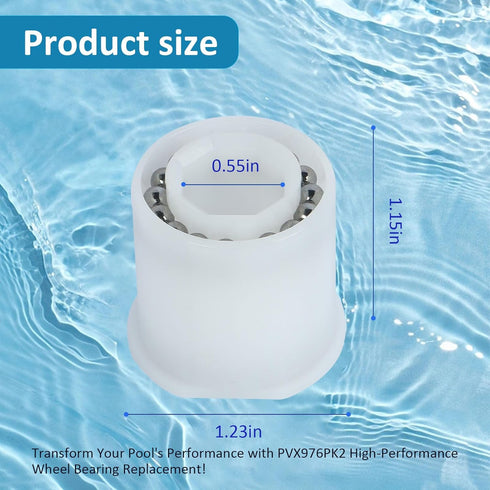 Pool Cleaner Bearing PVX976PK2 - Compatible Replacement for Hayward, AquaNaut, Poolvergnuegen, and Phoenix - 2 Pack Pool Vacuum Parts - Fits 200, ...