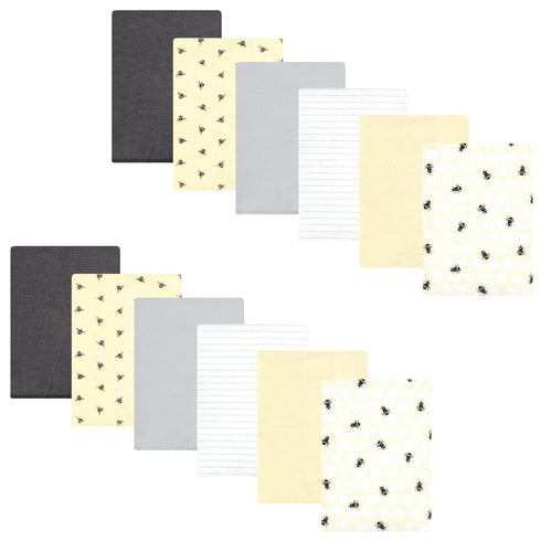 Hudson Baby Unisex Baby Flannel Burp Cloth 12pk, Honey Bee, One Size...