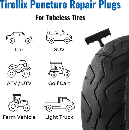 Tire Plugs Heavy Duty (4", 10 Pack) - ?1/4" (6mm) Tubeless Tire Plugs for Car, ATV/UTV, Professional Tire Repair Plugs for Tire Flats, Essential f...