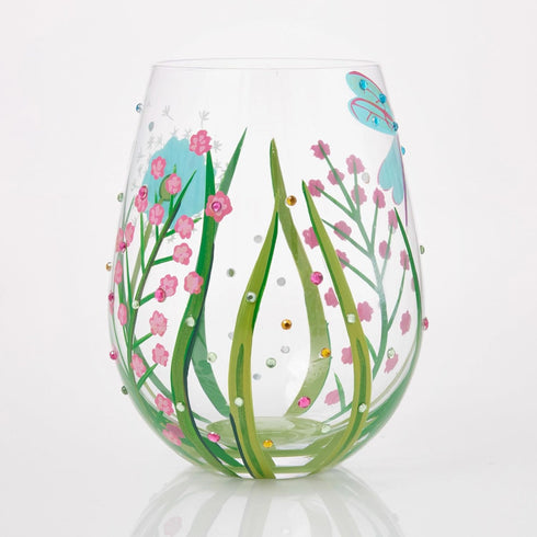 Enesco Lolita Stemless Dragonfly Wine Glass, 4.53-inch Height, 1 Count (Pack of 1)...