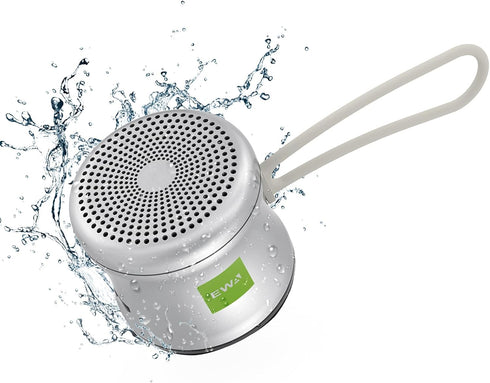 EWA A119 Mini Bluetooth Speaker with Lanyard, Small speaker with Bass Radiator, IPX7 Waterproof, Tiny but Powerful, Super Cute Metal Wireless Port...