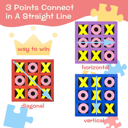 Tic Tac Toe (Pack of 24) 5"x5" Foam Tic-Tac-Toe,Mini Board Game for Kids,Children's Indoor Party Game,Birthday Party Favors,Goody Bag Stuffers,Yea...