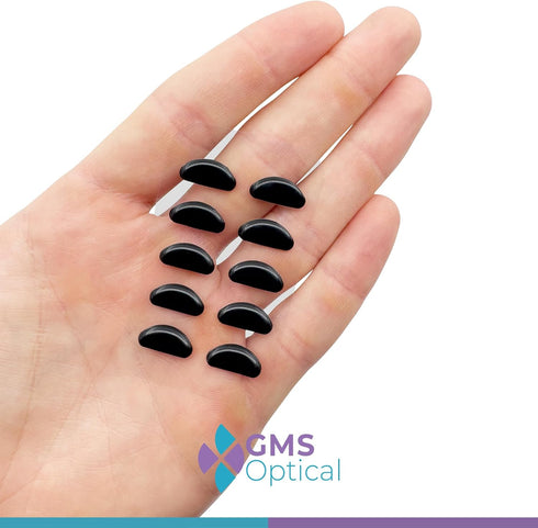 GMS Optical 1.8mm Reg-Thin/13mm Short Length - Small Adhesive Contoured Silicone Eyeglass Nose Pads - Anti Slip Pressure Relief - Perfect for Kid ...