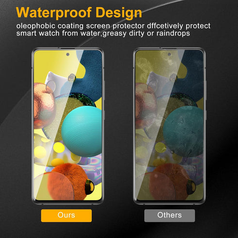 3 Pack Privacy Screen Protector for Samsung Galaxy A51 With 3 Pack Camera Lens Protector, Anti Spy Tempered Glass 9H Hardness, Black Protector Ant...