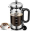 34 Ounce French Press Coffee Maker Chromium Stainless Steel Coffee Press, with 4-Level Filter System, Heat Resistant Thickness Borosilicate Glass,...