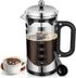 34 Ounce French Press Coffee Maker Chromium Stainless Steel Coffee Press, with 4-Level Filter System, Heat Resistant Thickness Borosilicate Glass,...