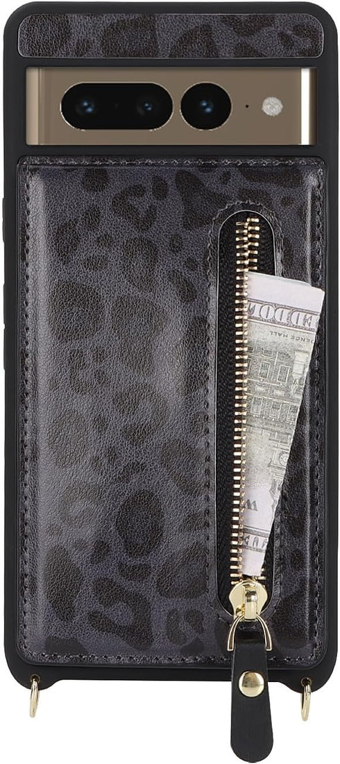 for Google Pixel 7 pro Case with Card Holder for Women,Pixel 7 pro Phone Case Wallet with Strap Credit Card Slots Crossbody with Kickstand Zipper ...