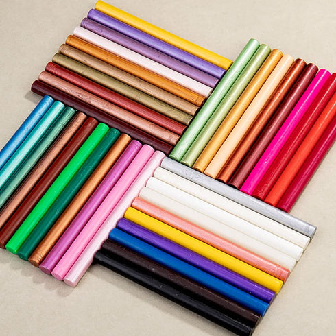 Green Wax Seal Sticks, Wasole 40pcs Glue Gun Pine Green Wax Sealing Sticks Beads Great for Wax Sealing Stamp, Wedding Invitations, Letter Envelope...