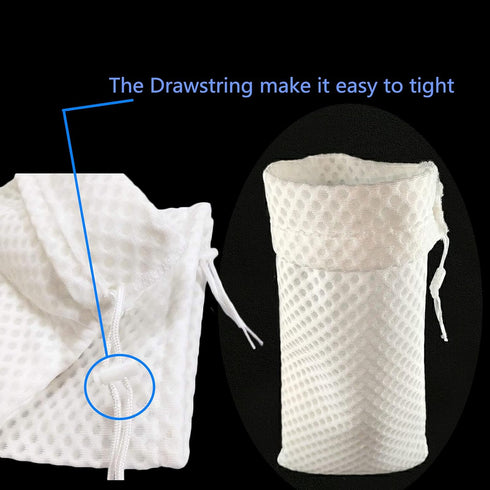 Filter Socks 4 Inch Opening by 7.1 Inch Long, 3D Honeycomb Design Filter Bags, Small Filter Media Bag, Drawstring Aquarium Filter Sock (4" x 7.1"?...